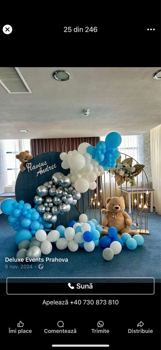 Panou cu baloane botez-foto corner