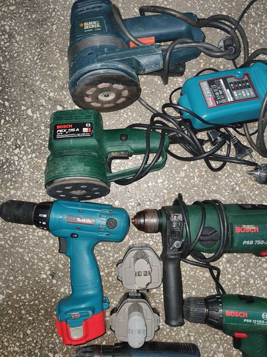 Lot autofiletante, bormasina, slefuitoare Bosch Makita si Black Decker