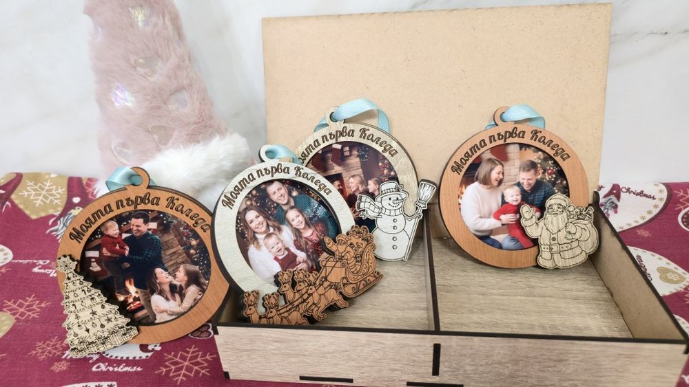 Дървена играчка за елха със снимка