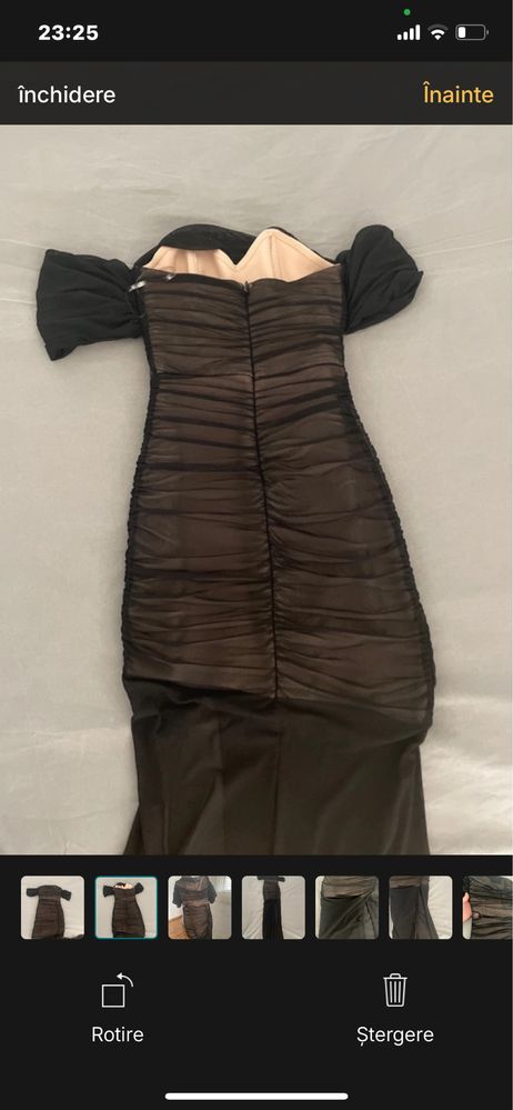 Rochie mulata pe corp cu material usor mulat pana jos