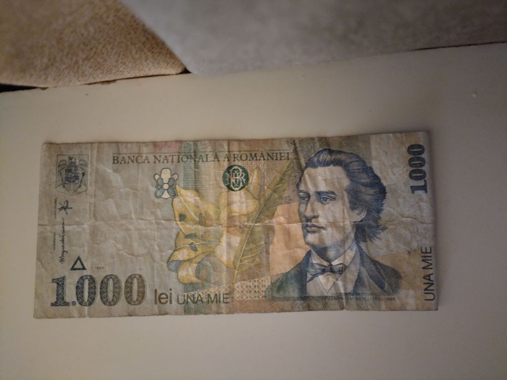 Bancnotă de 1.000 lei, una mie, 1998