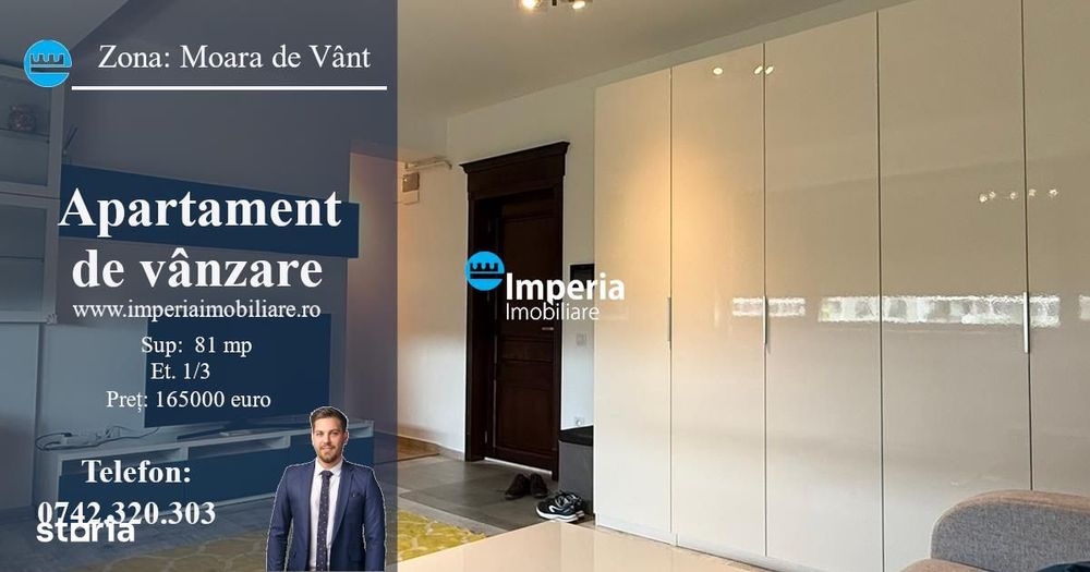 Apartament 3 cam, decomandat de vanzare in zona Moara de Vant, bloc in