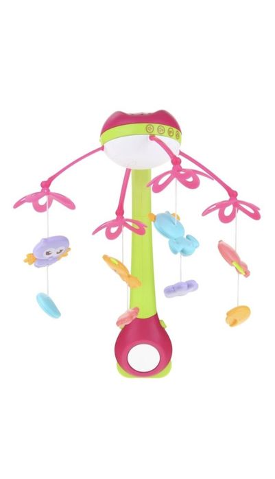 Carusel patut Nobo Kids, cu animale, proiectoare, muzica, multicolor