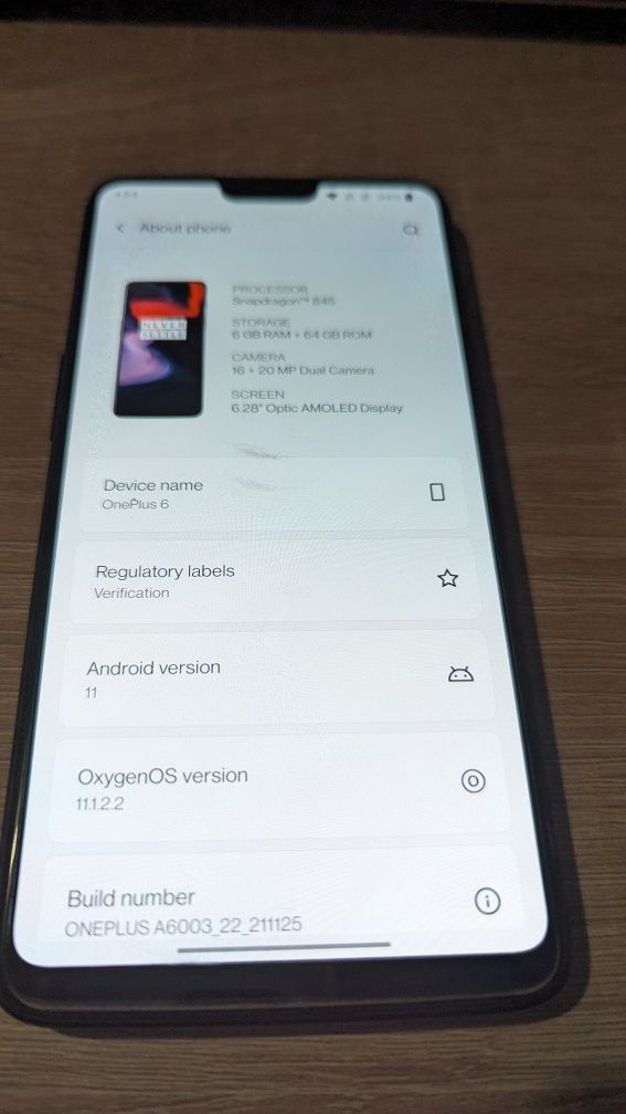 OnePlus 6 - RAM 6GB / Storage 64 GB