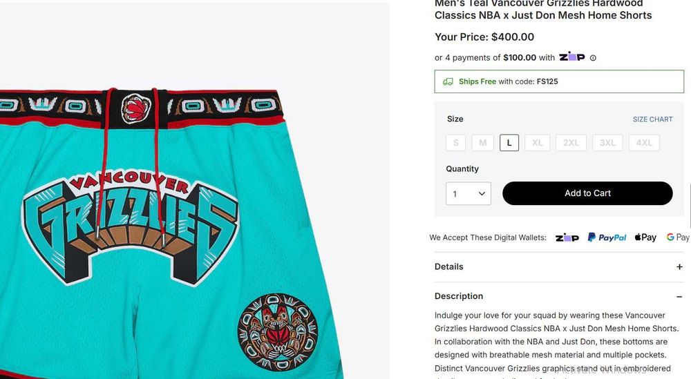 Оригинални шорти на Memphis Grizzlies - 1995/96