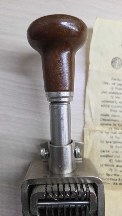 Stampila metalica veche Monetaria Statului