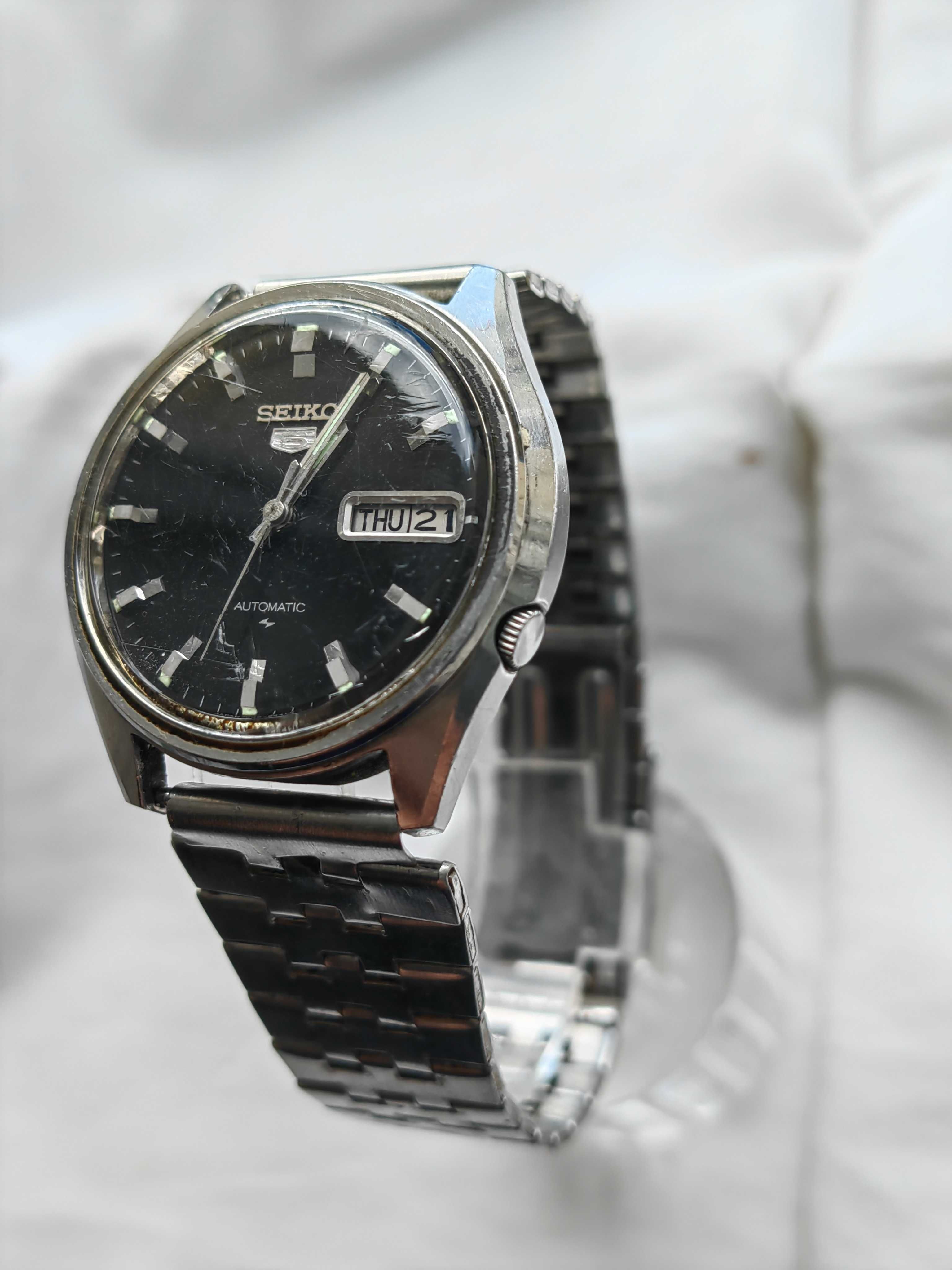 Оригинален Мъжки Ръчен Автоматичен Часовник SEIKO 5 1970те г