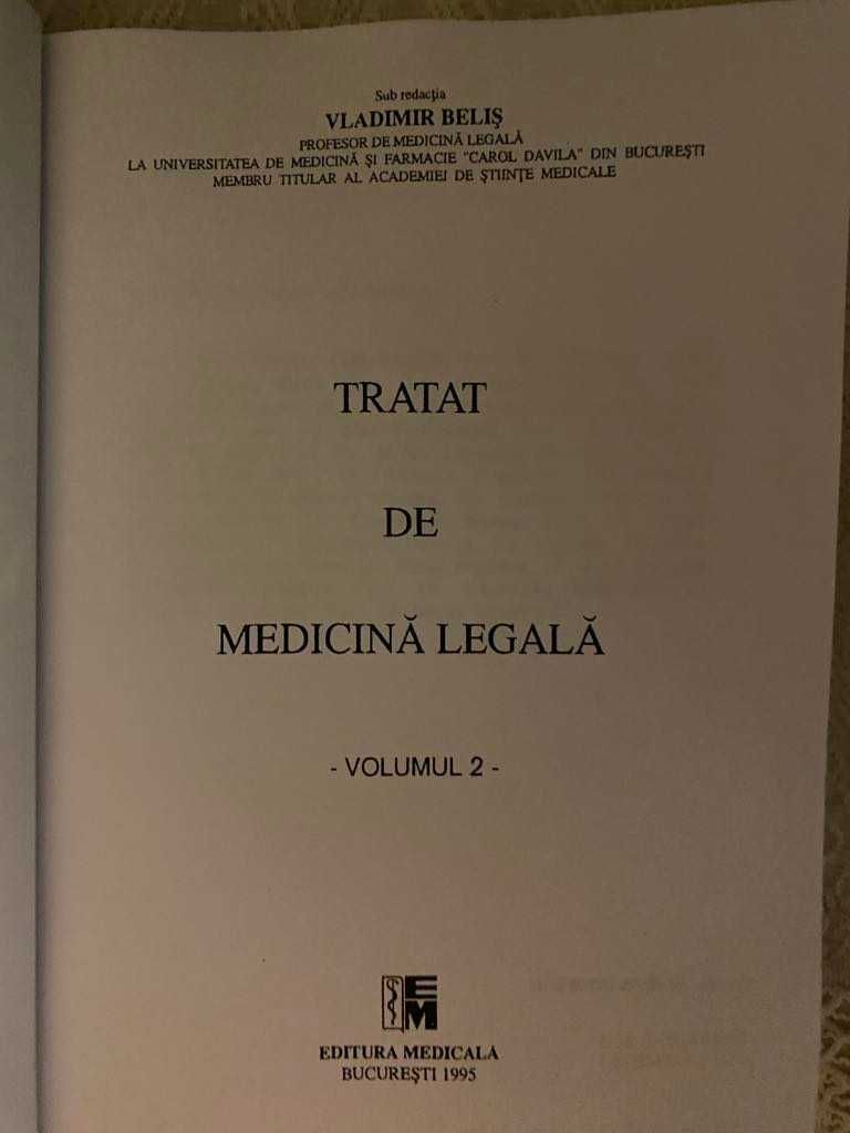 Vladimir Belis - Tratat de medicina legala - 2 volume