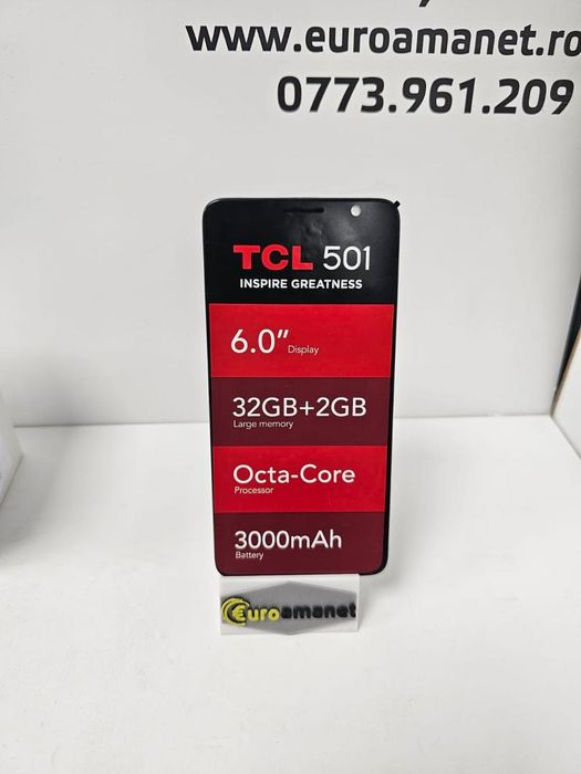 Telefon mobil TCL 501, 2GB RAM, 32GB, 4G, Prime Black -B-