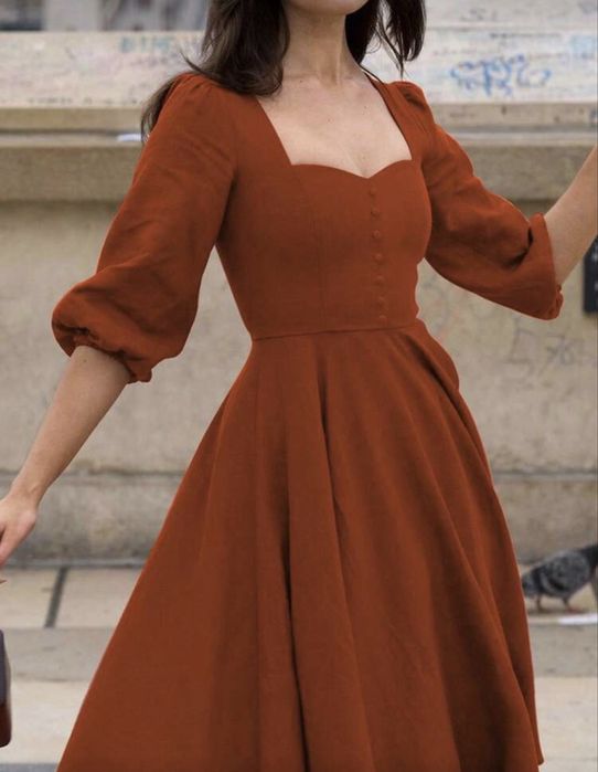 Rochie portocalie midi 36