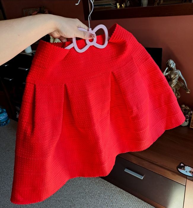 Fustă rosie model clos evazat Fustă dama rosie pt Craciun sau pt ie