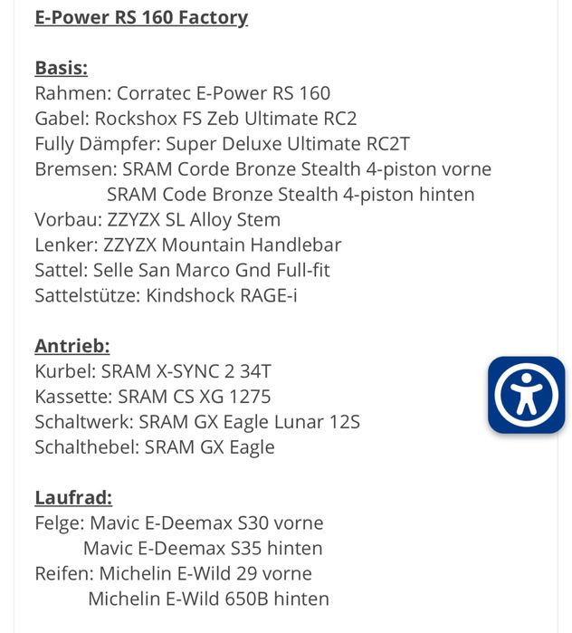 Corratec e-Power RS 160 Factory