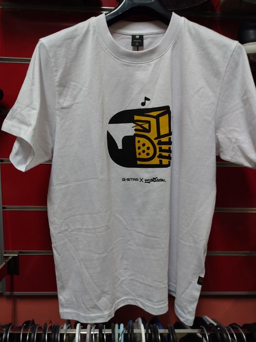 Оригинална тениска G-Star Raw Boombox L , XL Loose нова мъжка бяла