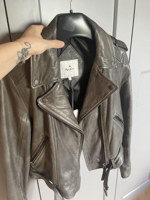 Jachetă biker de piele