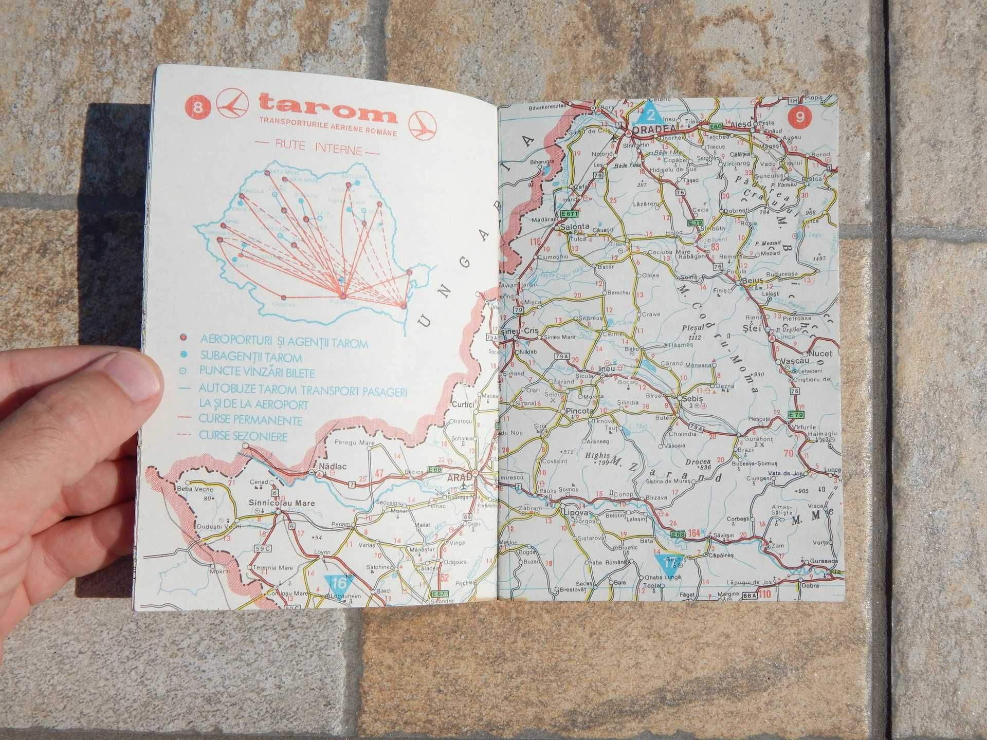 Romania rutiera harta turistica scara 1:900000 1990