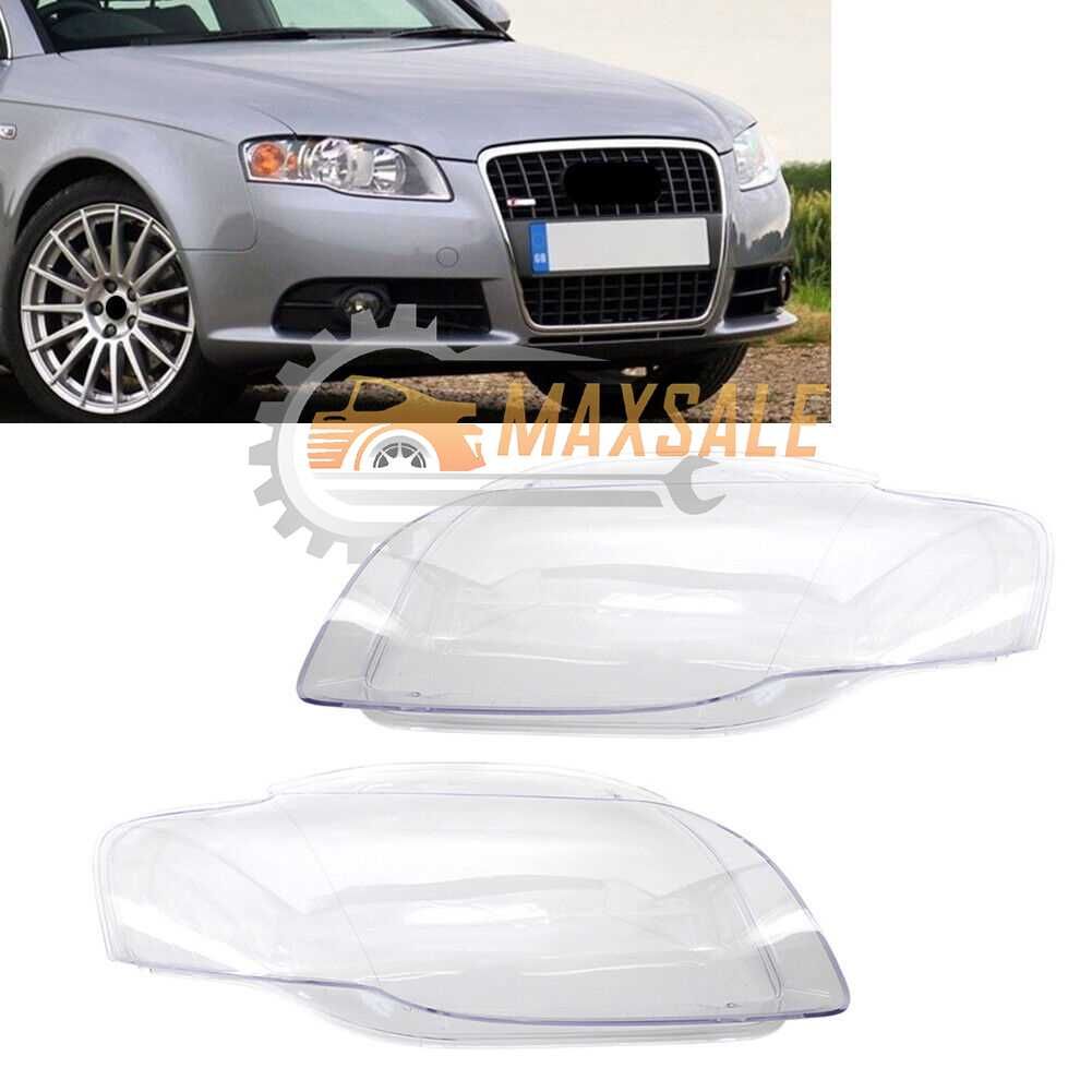 Капаци фарове Audi A4 B7 (04-07) фар ауди а4 б7 комплект стъкло крушка
