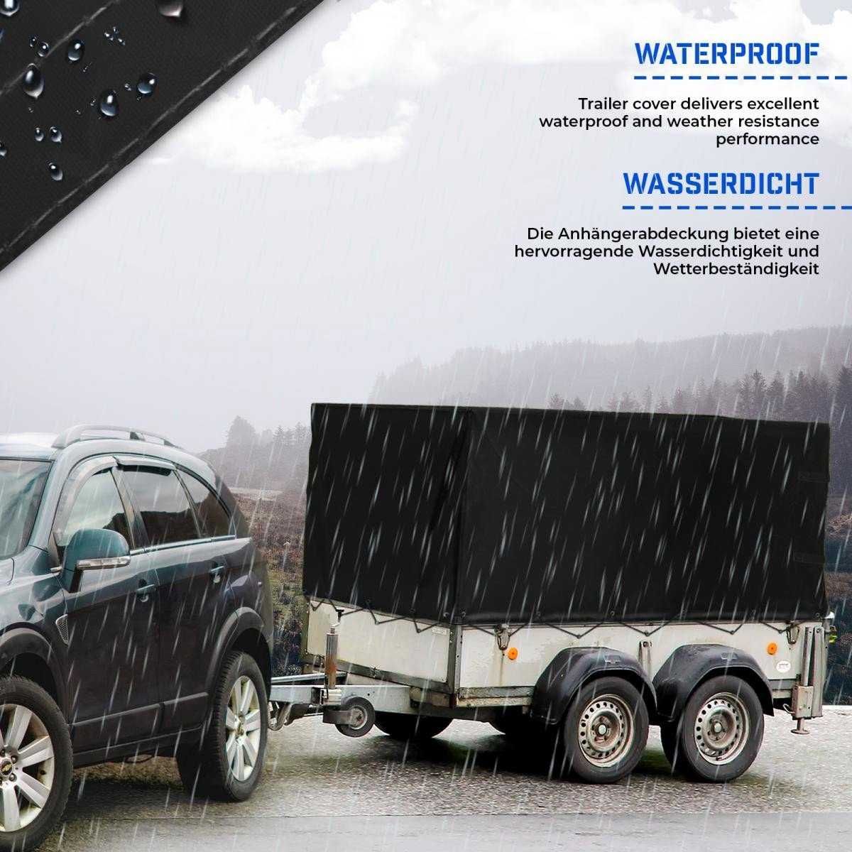 Покривало за автомобилно ремарке 210 x 114 x 110 см черно