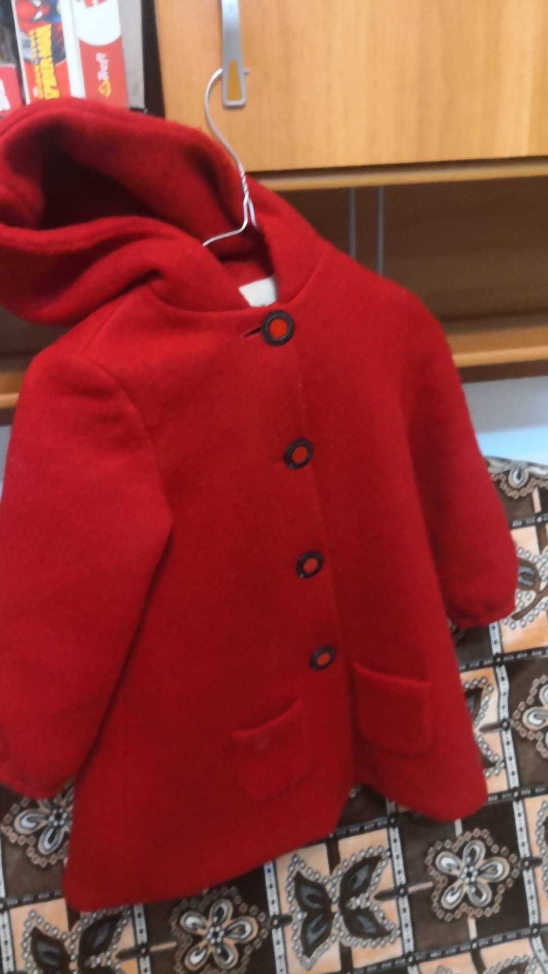 Oferta-Palton lana rosu pentru fetite