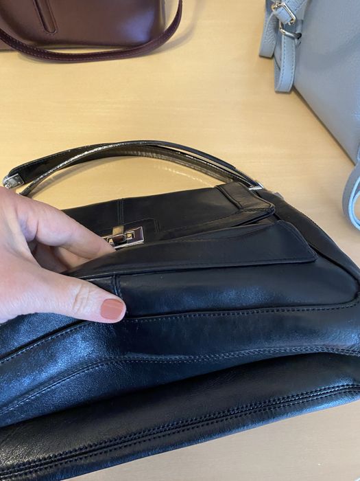 Geanta dama piele naturala neagra