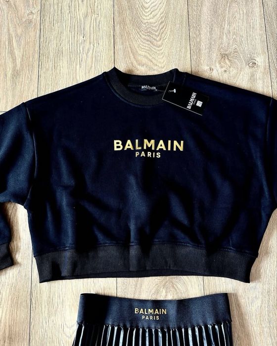 Balmain!Разкошен есенен сет пола солей и суичър кроп