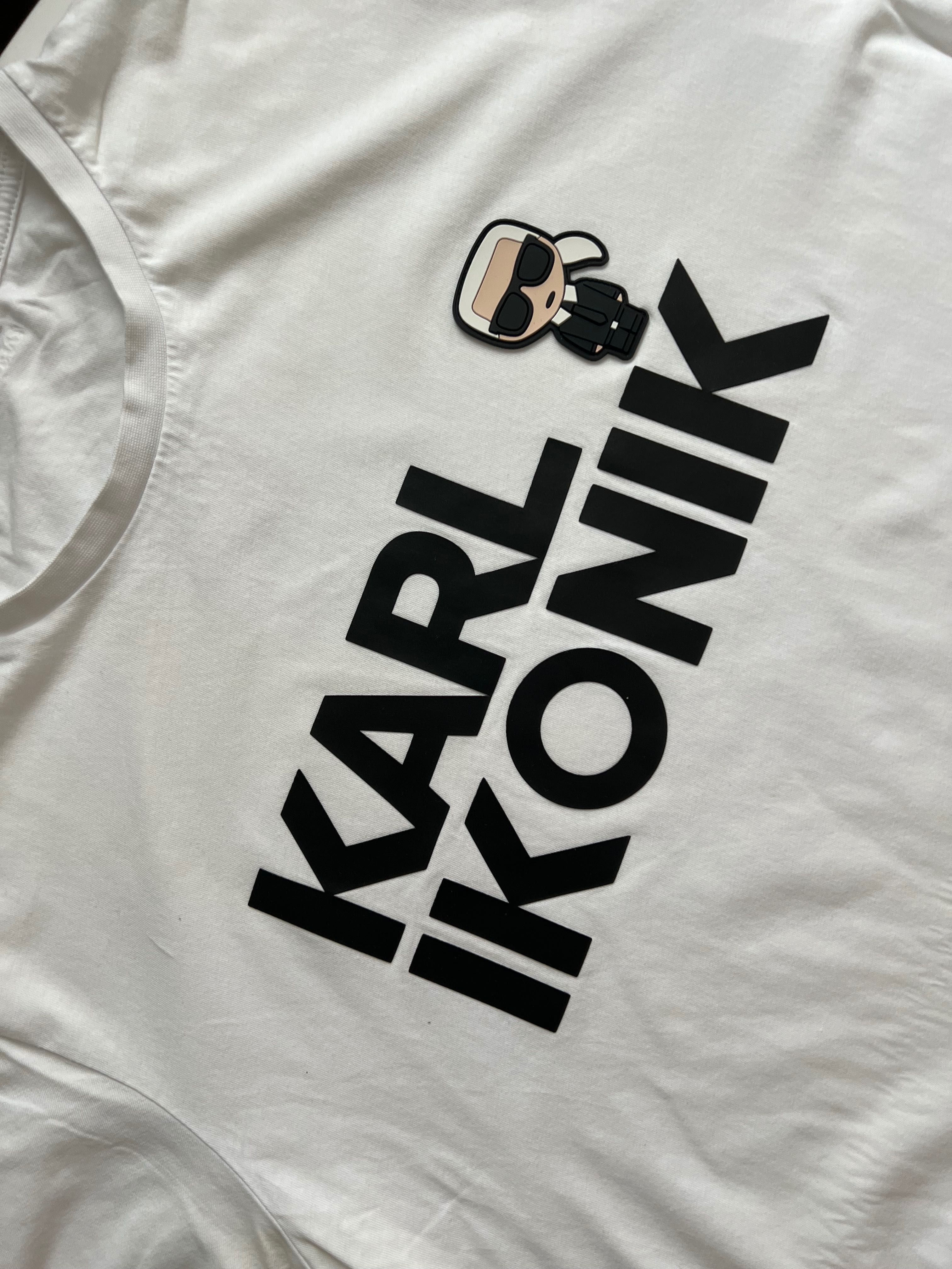 Мъжка бяла тениска Карл Лагерфелд Karl Lagerfeld