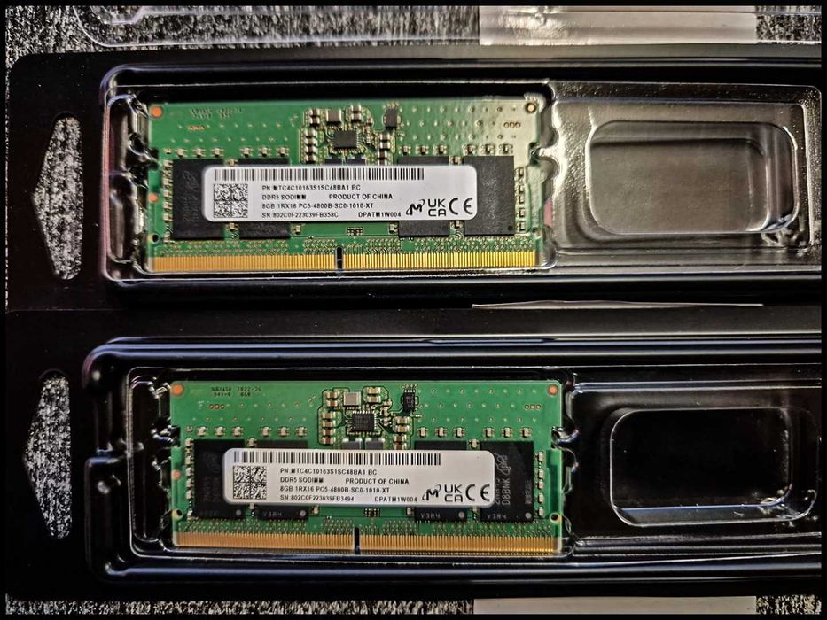 Memorie RAM laptop Micron 16GB (2x8GB), DDR5, 4800MHz, CL40, d channel