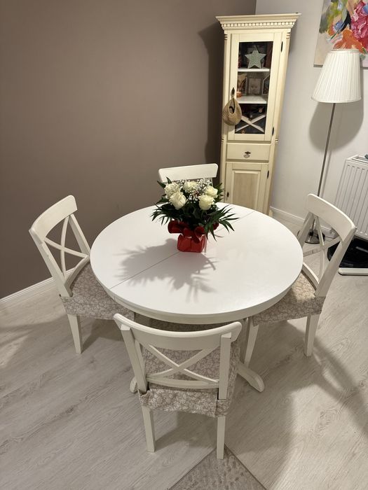 Set 4 scaune de lemn dinning-bucatarie cu perne detasabile