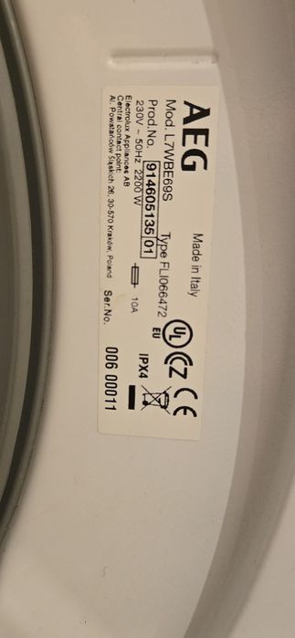 Пералня със сушилня AEG L7WBE69S