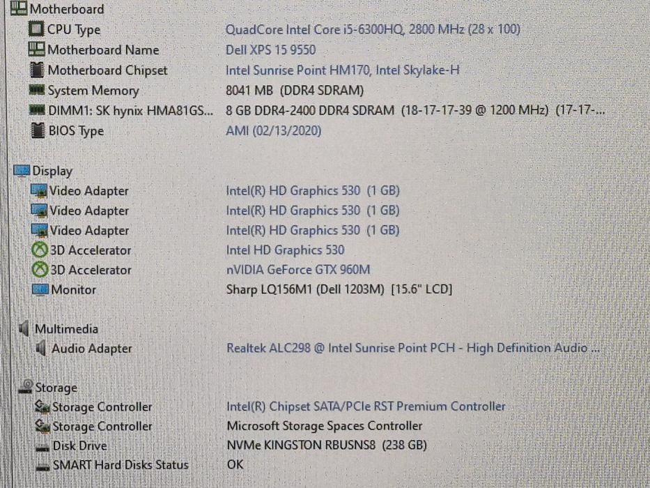 vand laptop Dell XPS  15 9550.15.6"FH..i5 6300HQ Quad..8 Gb..Ssd 256Gb