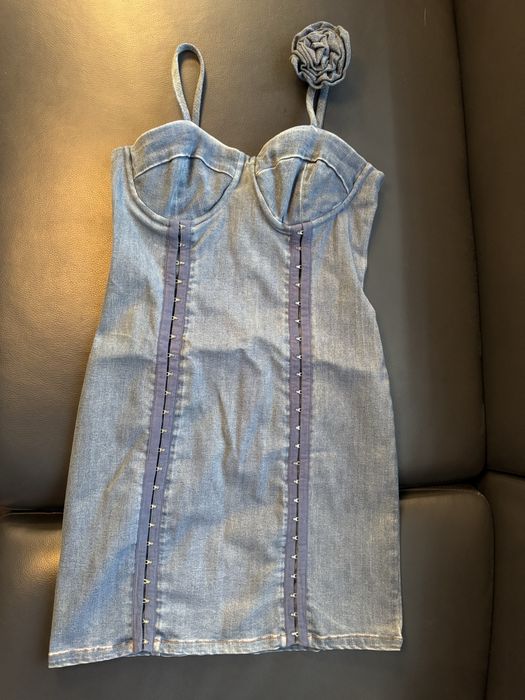 Дизайнерска дънкова рокля