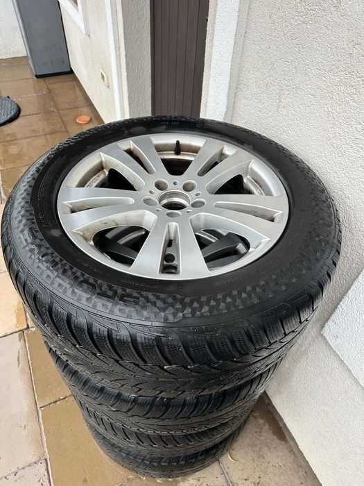 Vând set 4 jante originale Mercedes ML+anvelope iarna M+S 255/55R/18