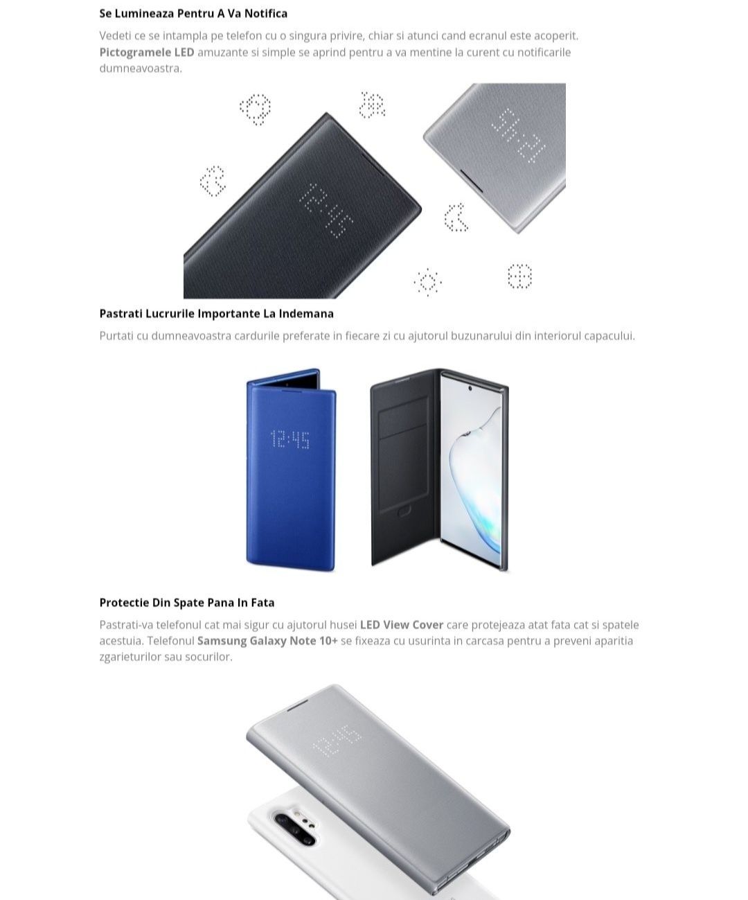 Husa flip smart activa originala Samsung Led View Cover Note 10 Plus