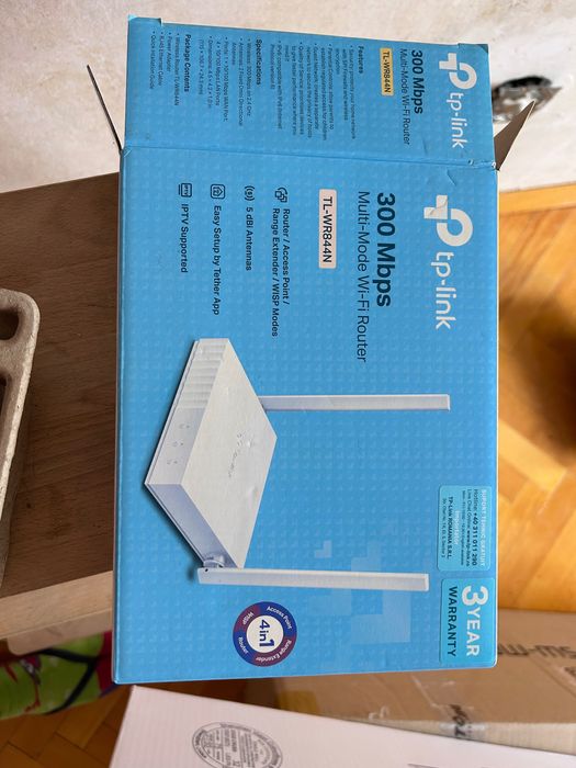 Рутер TP-Link - TL-WR844N N300, 300Mbps, бял