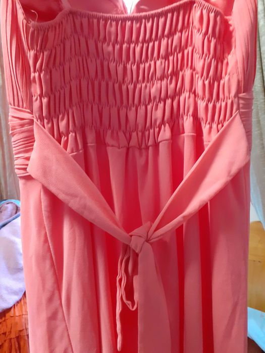 Rochie lunga, roz, de ocazie, mărimea S-M transport gratuit easybox