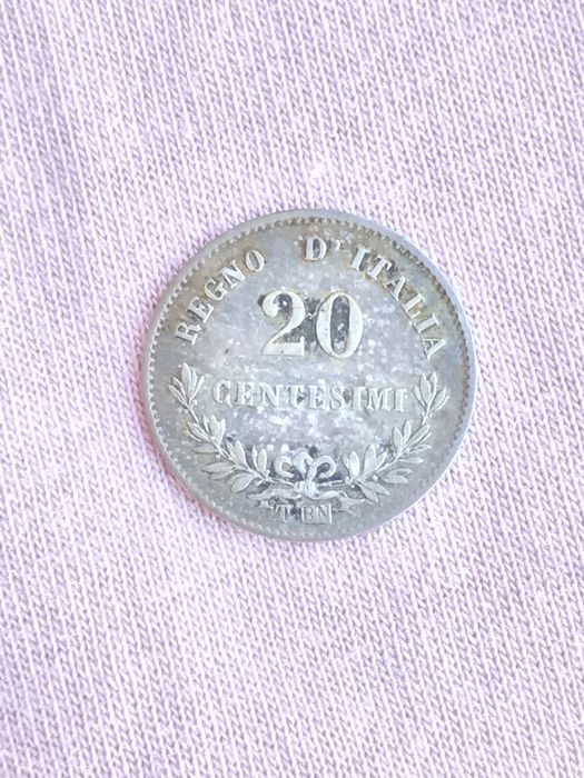 Монета 20 centesimi 1867 Италия
