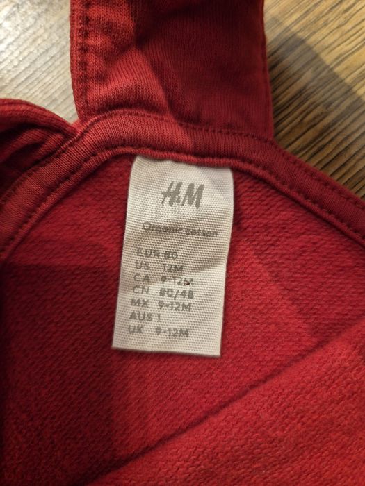 Salopeta rosie din molton H&M bebe