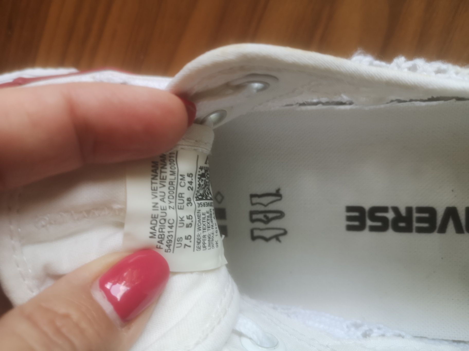 Converse 38 номер бели, дантела