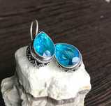 Cercei Argint 925 Vintage cu Pietre Semipretioase Topaz
