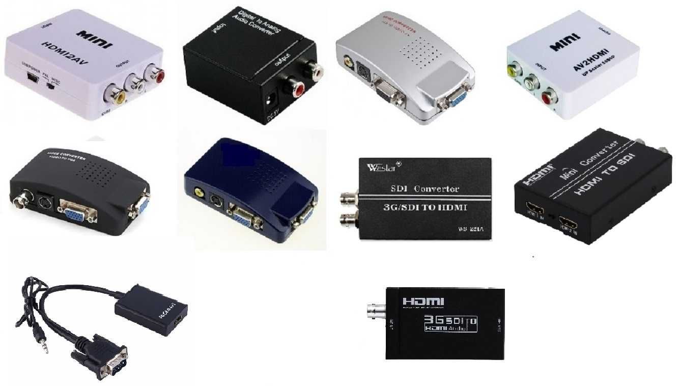 Конвертер HDMI в RCA, RCA в VGA , VGA - RCA / SDI - HDMI \ BNC - VGA