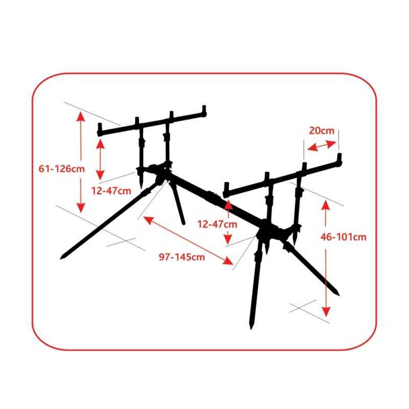 Rod pod SKY POD Baracuda model #10 foarte stabil pentru 4 lansete