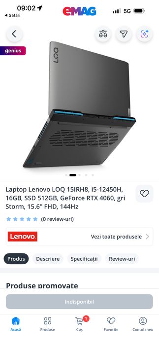Laptop lenovo loq i5 13500H rtx4060 8gb