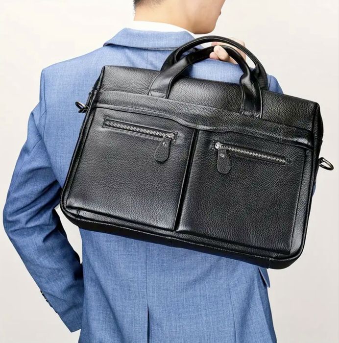 Премиум Бизнес делова чанта /Куфарче за служебни цели-Черна ест. кожа!
