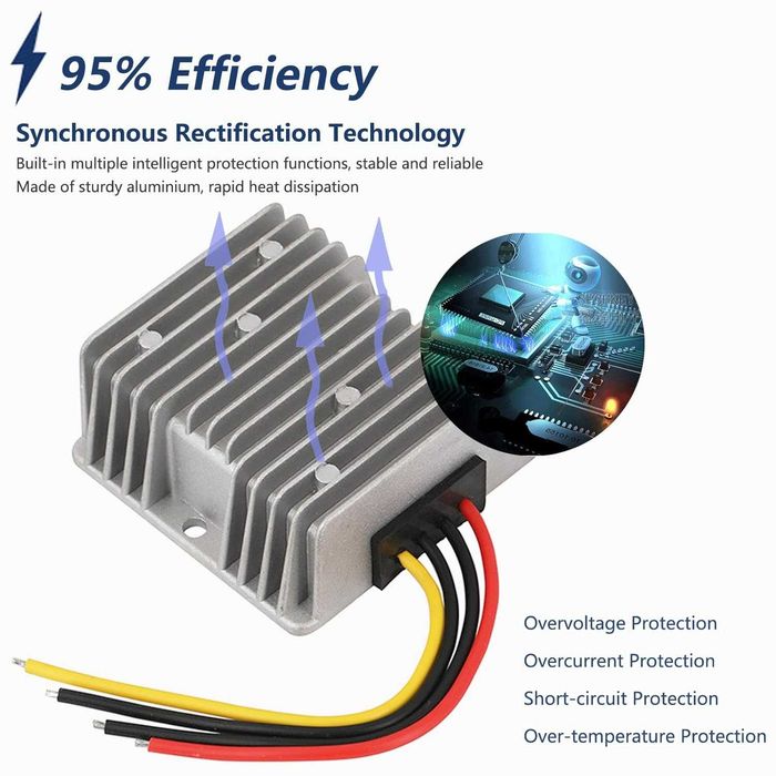 DC 12V/24V към 5V 30A 150W водоустойчив преобразувател на напрежение