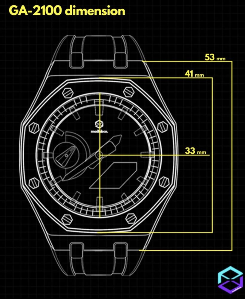 Ceas G-SHOCK ga-2100 mod Nautilus (Full Black)