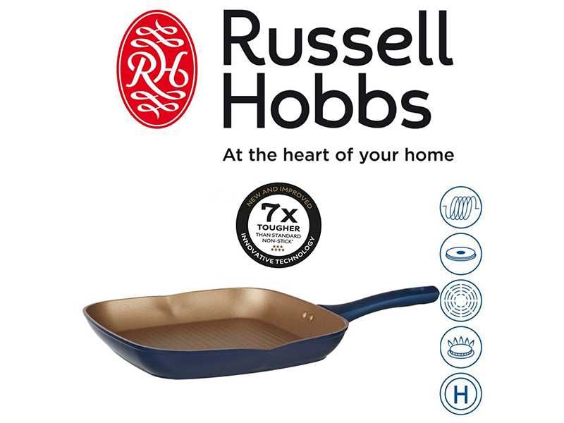 НОВИ! Грил тиган 28см Russell Hobbs индукция халогенни газ ел. котлони