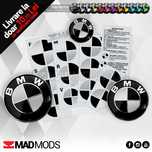 Set Stickere Embleme Negru cu Gri BMW Seria 1 2 3 4 5 6 7 8 X i M