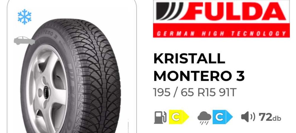 Зимни гуми 195 / 65 / 15 Fulda 91T KRISTALL MONTERO 3 MS