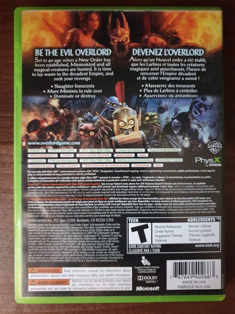 Overlord 2 Xbox 360