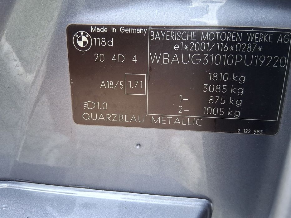 Bmw seria 1 E87 118D 2005 258425 km originali masina personala