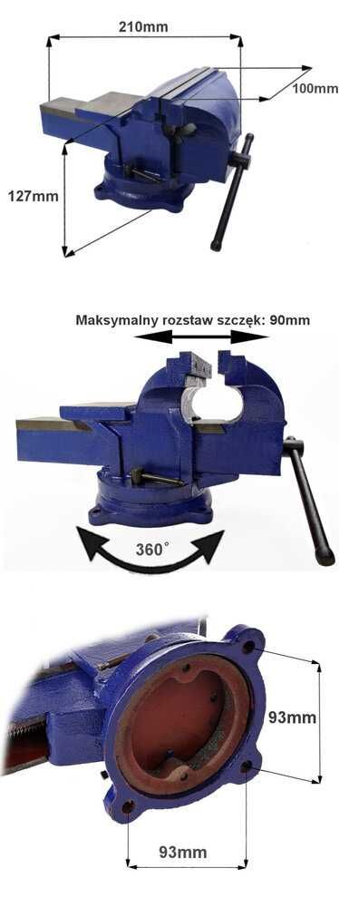 100 mm въртящо се менгеме с наковалня 5,5kg.